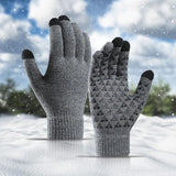 Winter Knitted Gloves For Men And Women Warm Cycling Anti-Cold Anti-Slip Triangular Offset Warm Gloves - Nioor