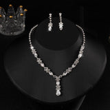 Zircon Necklace And Earrings Set - Nioor