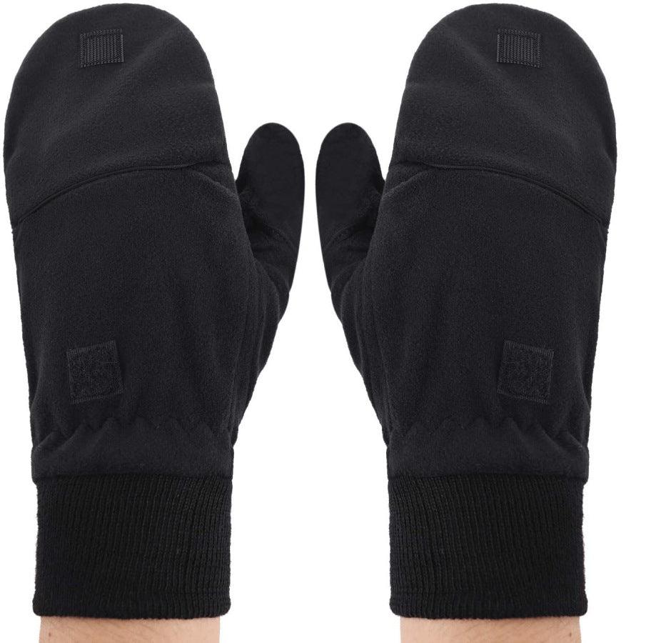 Warm Half Finger Clamshell Sports Riding Touch Screen Non-slip Polar Fleece Gloves - Nioor