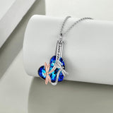 Sterling Silver Dragonfly Crystal Urn Pendant Necklace as Gifts for Women - Nioor