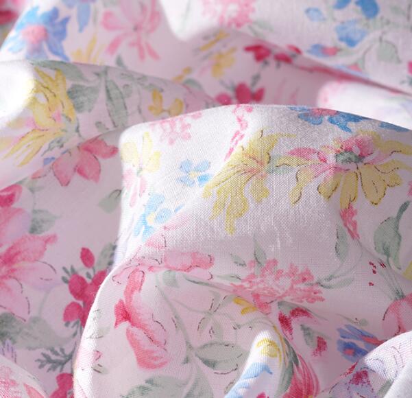 Handmade DIY Orchid Printed Cotton 60 Count Fabric Soft