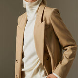 Women's Fashion Simple Wool Suit Jacket Tops - Nioor