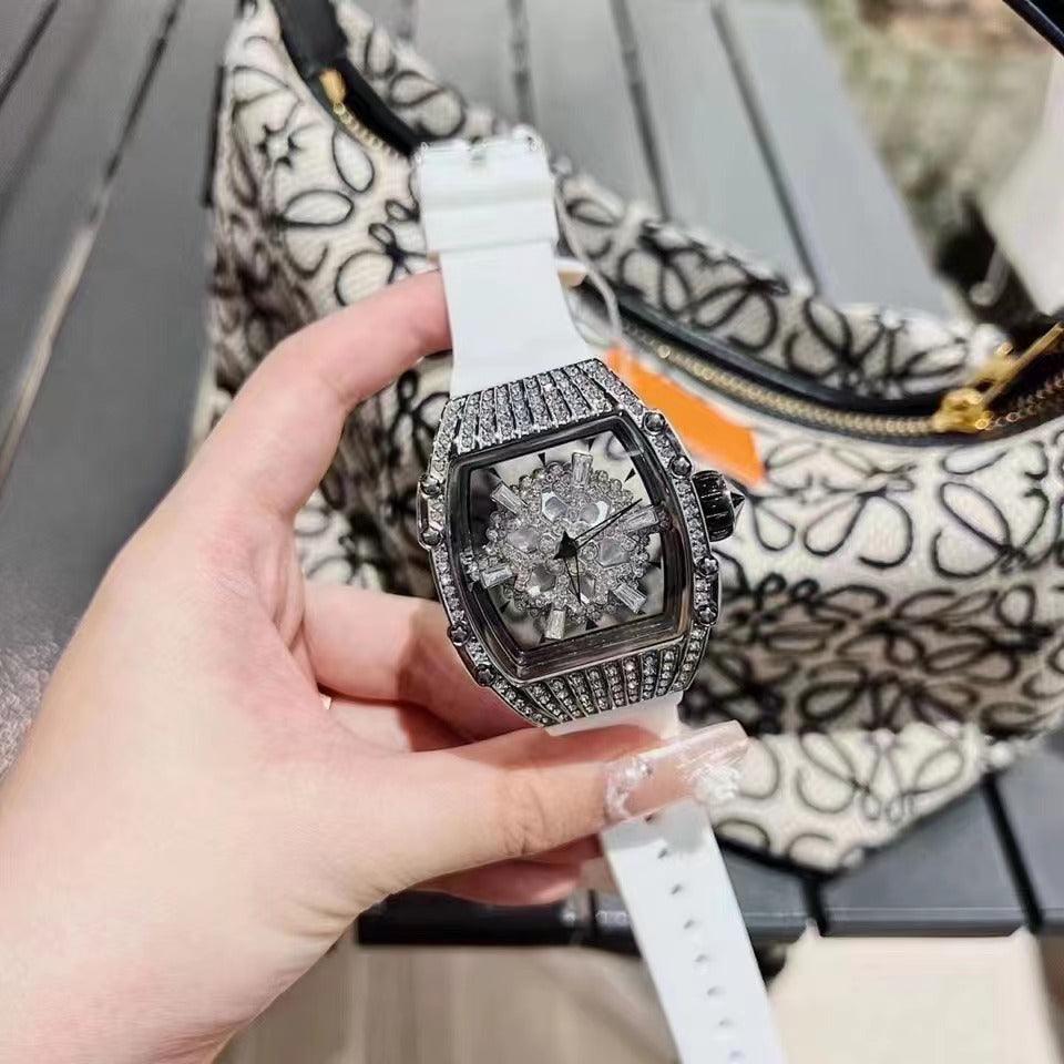 Hollow Full Diamond Luxury Women's Watch Silicone - Nioor