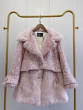 Women's Fashionable Sequins Wool Fur Coat - Nioor