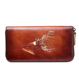 Women's Retro Real Leather Zipper Wallet