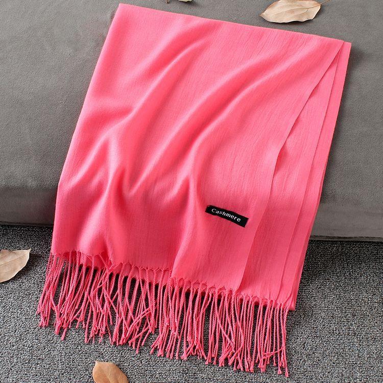 Fashion Simple Solid Color Tassel Scarf Shawl - Nioor