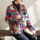 Ethnic Style Chinese Frog Presbyopic Cotton-padded Jacket - Nioor