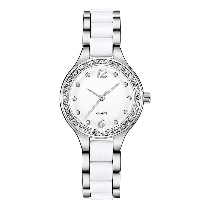 Women's Fashion Simple Waterproof Ceramic Watch With Diamonds - Nioor