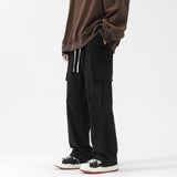 Autumn And Winter Corduroy Loose Straight Cargo Pants - Nioor