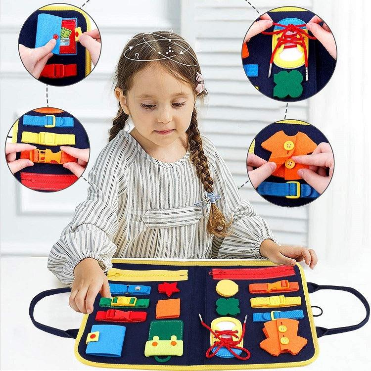 New Busy Book Children's Busy Board Dressing And Buttoning Learning Baby Early Education Preschool Sensory Learning Toy - Nioor