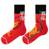 Cartoon Illustration Cute Sweet Ins Style Cotton Mid-calf Length Socks - Nioor