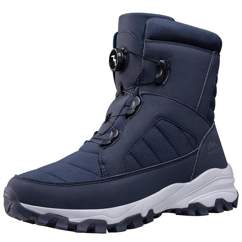 Men's Button Snow Boots Fleece-lined Thickened Women - Nioor