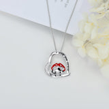 Cow Necklace 925 Sterling Silver Mushroom Cow Pendant Cute Animal Jewelry for Women Girls - Nioor