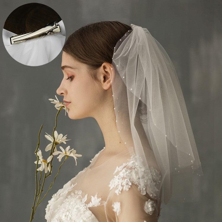 Women's Retro Short Wedding Bride Headdress - Nioor