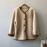 Lamb Wool Coat Korean Style Fleece Fur Integrated Loose Top - Nioor