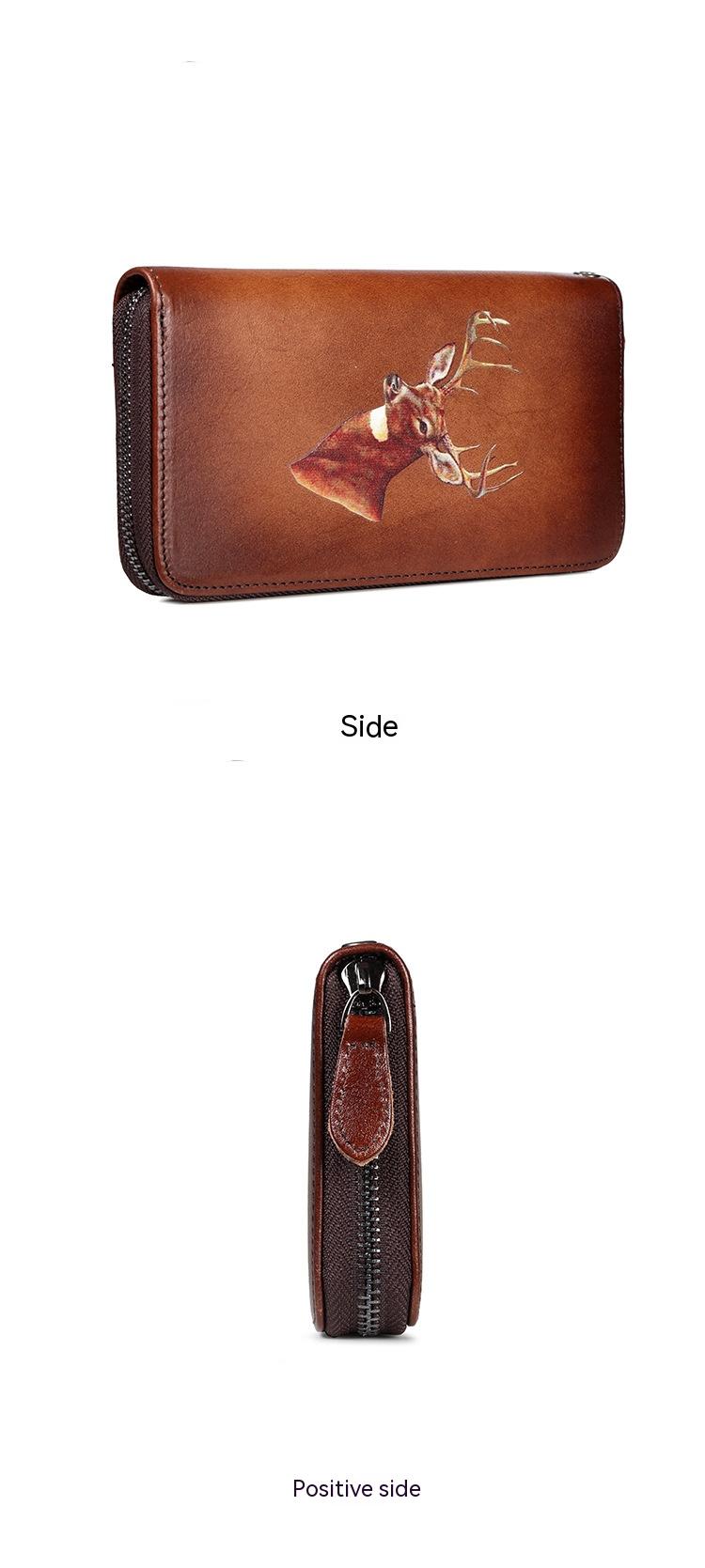 Women's Retro Real Leather Zipper Wallet