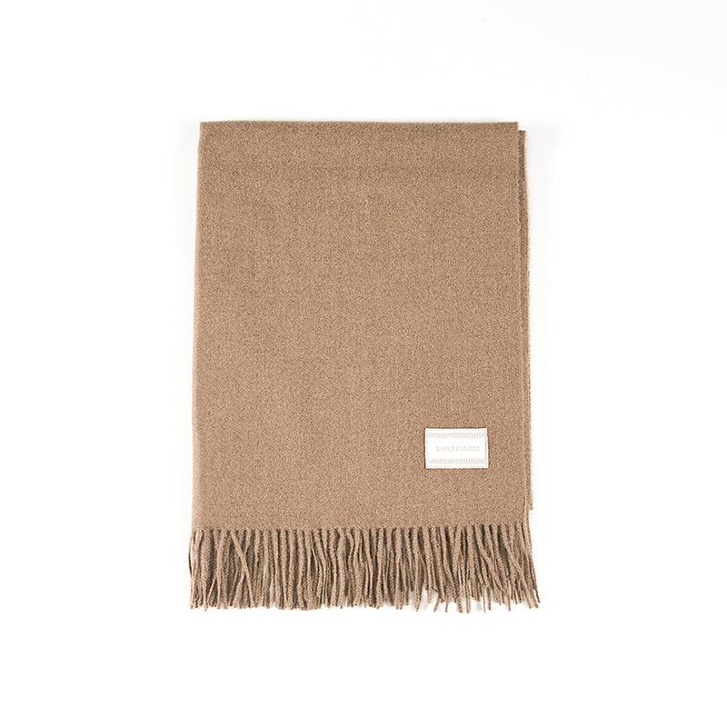 Solid Color Fringed Long Scarf Multi Color Skin Friendly Warmth - Nioor