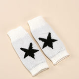 Autumn And Winter Acrylic Wool Five-pointed Star Gloves Warm Oversleeve - Nioor