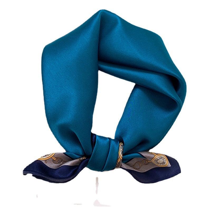 Solid Color Silk Kerchief Women - Nioor