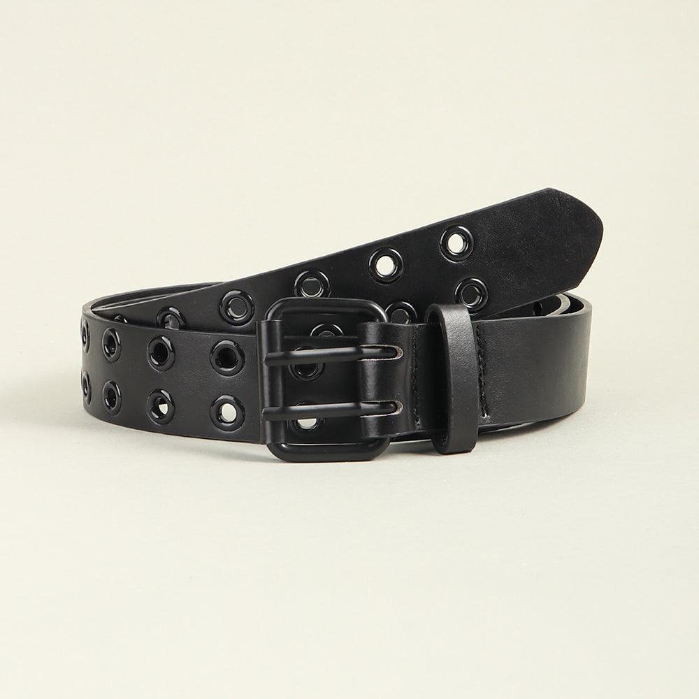 Men's And Women's Double-buckle Cutout Hip Hop Trend Metal Cutout Punk Belts - Nioor