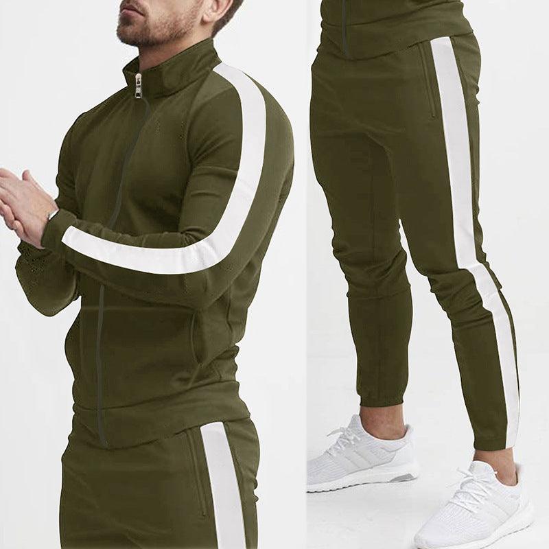 Men's Fashion Personalized Color Matching Hooded Sports Suit - Nioor