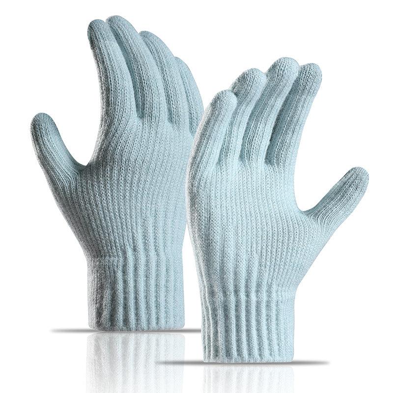 Winter Fleece Lined Padded Warm Keeping Knitted Gloves For Women - Nioor