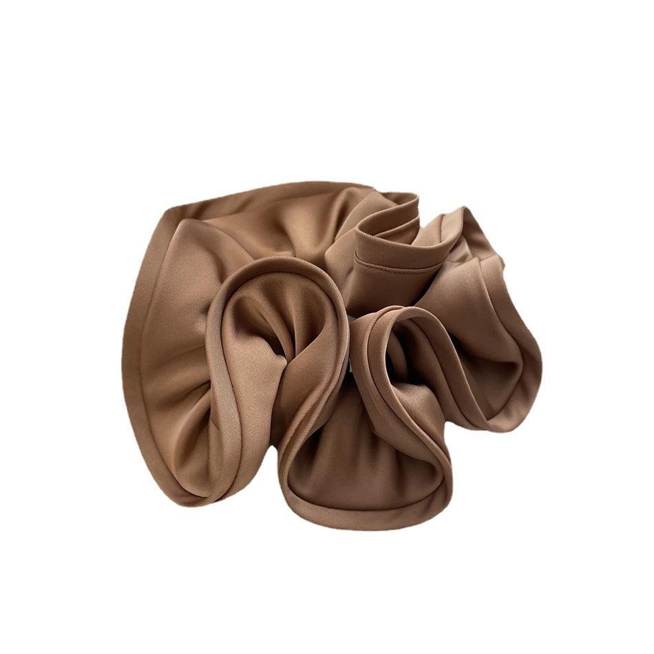 French Retro Wooden Ear Satin Large Intestine Hair Ring For Women - Nioor