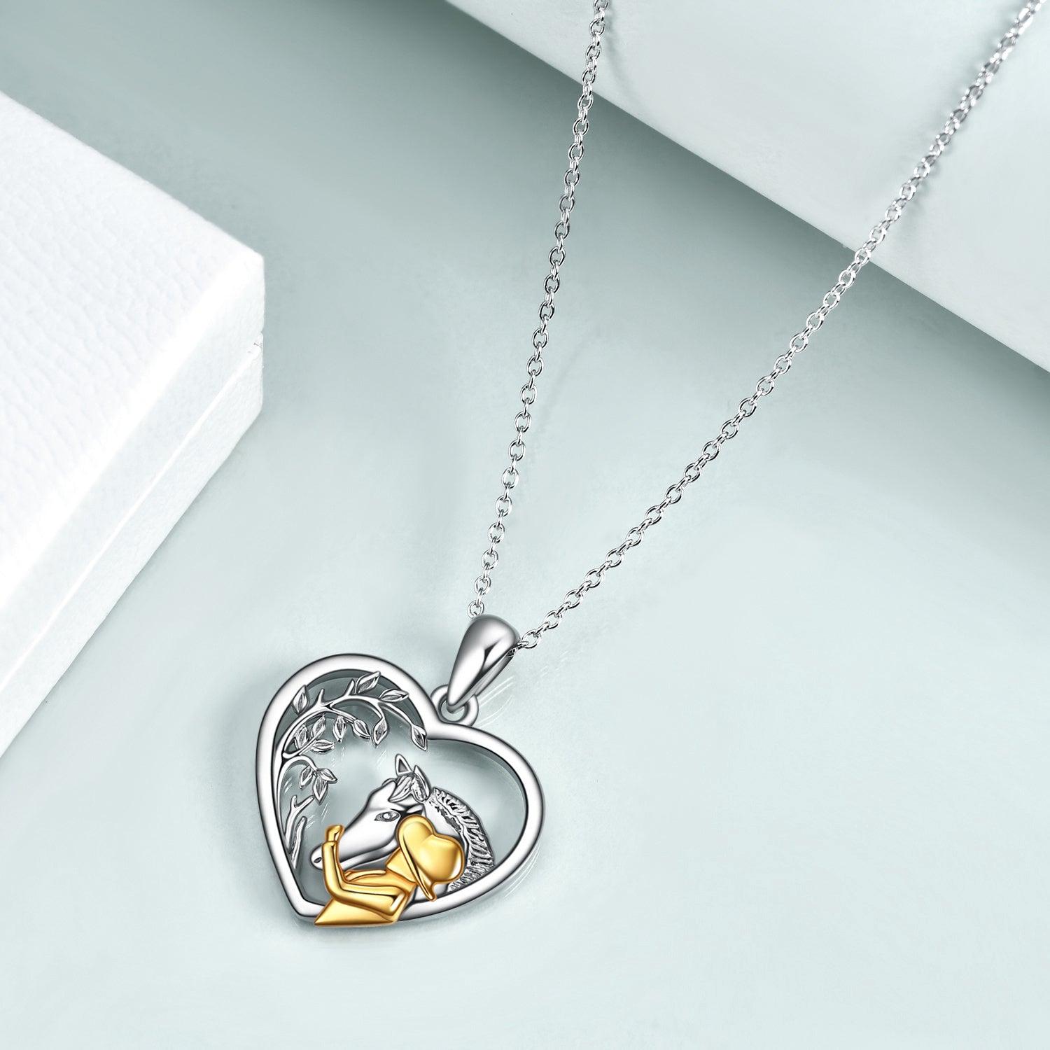 Horse Boys Girls Pendant Necklace Gifts Locket Necklace that holds pictures for Family - Nioor