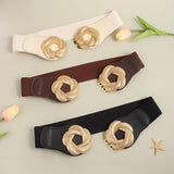 Women's Belt Elastic Elastic Fashion With Shirt Skirt Suit Jacket Flower Shaped Belt - Nioor