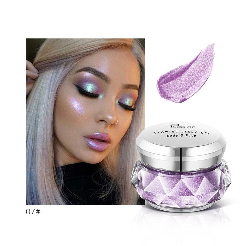 Face Highlighter Jelly Gel Mermaid Eyeshadow Glow Body Glitter Festival Makeup Iluminador Gold Liquid Highlighter Bronzer - Nioor