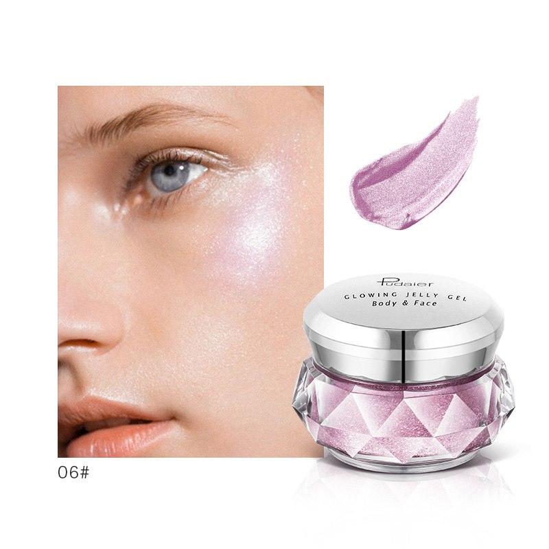 Face Highlighter Jelly Gel Mermaid Eyeshadow Glow Body Glitter Festival Makeup Iluminador Gold Liquid Highlighter Bronzer - Nioor