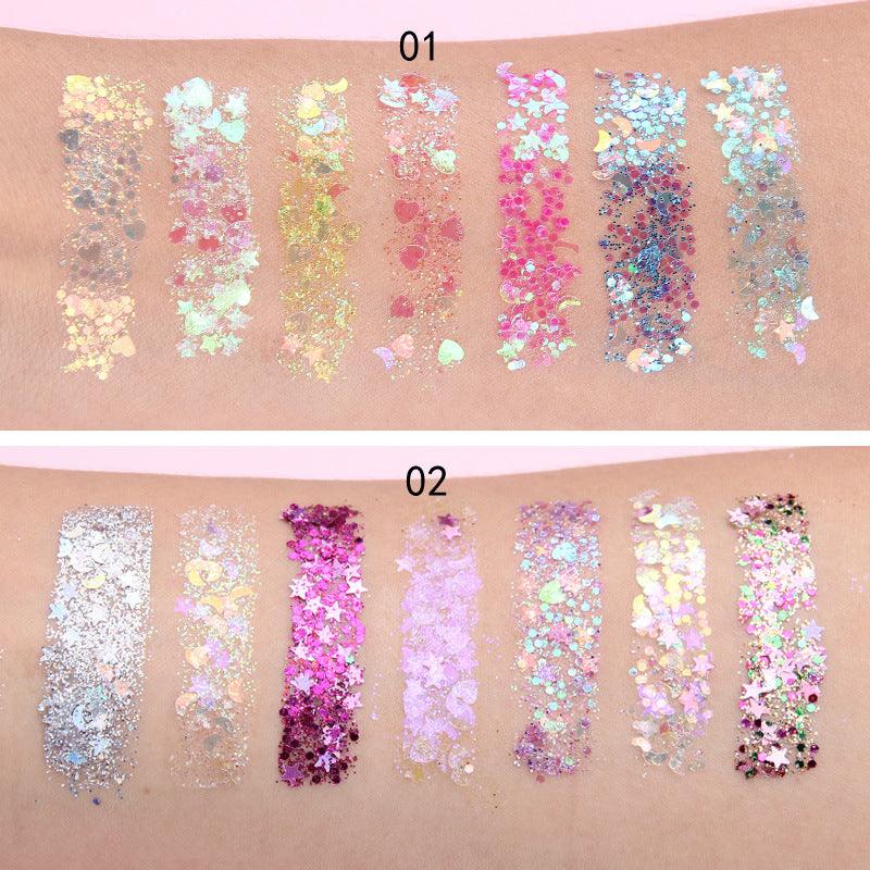 Face Jewels Eyeshadow Shimmer Pigment Body Face Eye Glitter Sequin Gel Cream Eye Shiny Skin Face Festival Cosmetic Glitter - Nioor