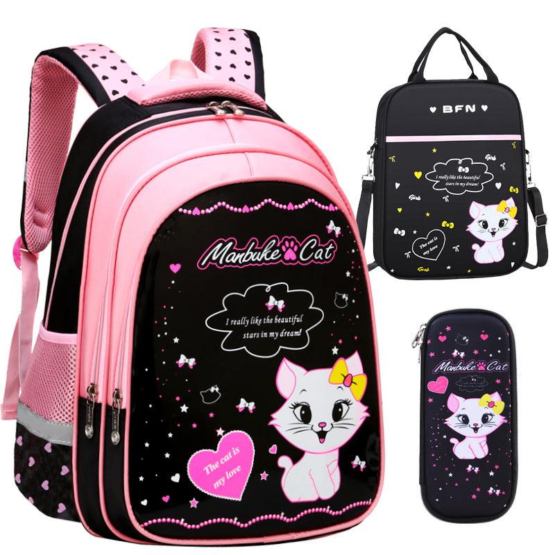 Kids School Cute Cat Print Backpack - Nioor