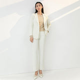 Women's Drape Straight Tube Loose Fitting Casual High Waisted Suit Pants - Nioor