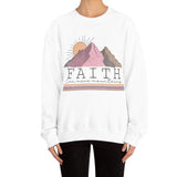 Faith Can Move Mountains Printed Cartoon Pullover - Nioor