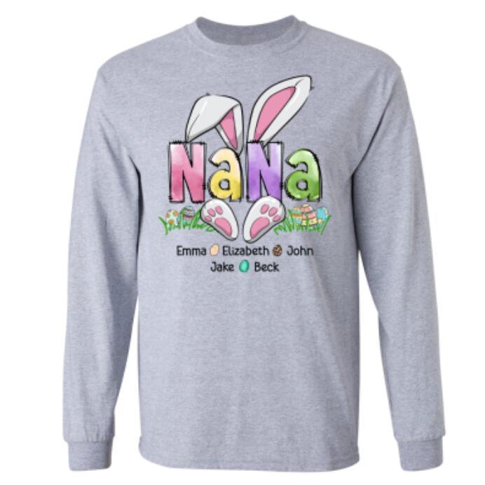 Family Easter Grandma Rabbit Print Long Sleeve - Nioor