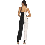 Fashion Black and White Color Matching European And American Sexy Suspender Jumpsuit Trousers - Nioor