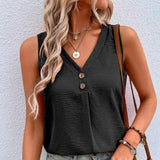 Fashion Camisole V-neck Clinch Sleeveless Shirt Women's Clothing - Nioor