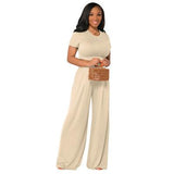 Fashion Casual Wide Leg Two-piece Set - Nioor