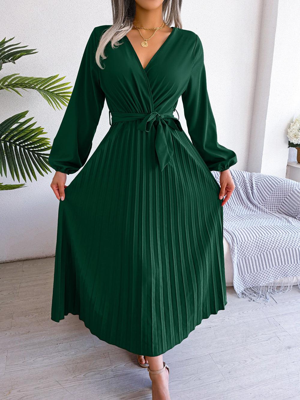 Fashion Elegant Cross Pleated Maxi Dress - Nioor