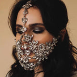 Fashion Exaggerated Halloween Rhinestone Crystal Masquerade Mask Party - Nioor