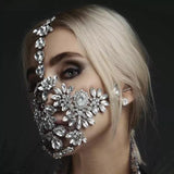 Fashion Exaggerated Halloween Rhinestone Crystal Masquerade Mask Party - Nioor