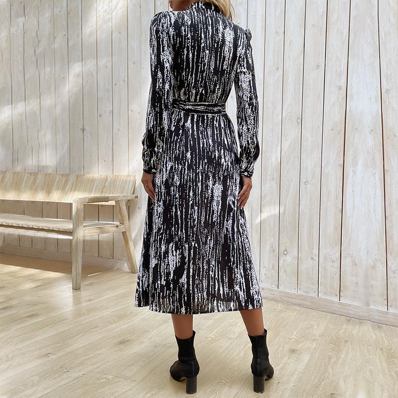 Fashion Long Sleeve Tie-dye Dress - Nioor