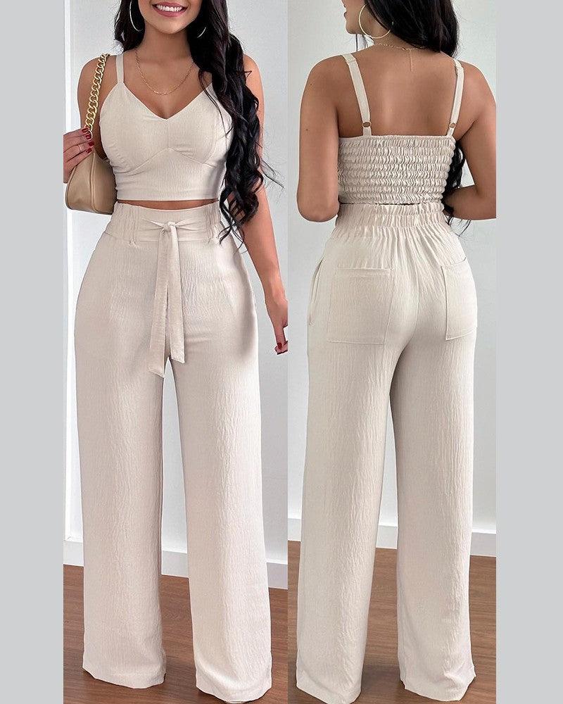 Fashion Suspenders Two-piece Suit Women's Clothing - Nioor