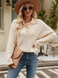 Fashionable Striped Knit Sweater For Women With Long Sleeved Color Matching - Nioor