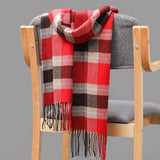 British Plaid Imitation Cashmere Tassels Couple Parent-child Men's Scarf - Nioor