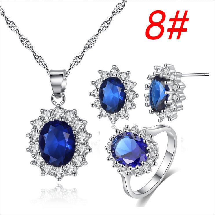 Sunflower Jewelry Set Necklace Ring Stud Earrings Bridal Jewelry - Nioor