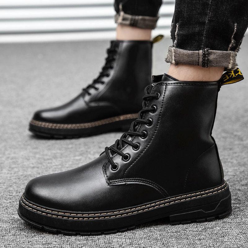 Men's Casual Leather Boots Increase Leather Shoes - Nioor