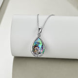 925 Silver Teardrop Urn Necklace for Ashes Retro Silver Necklace for Lover - Nioor