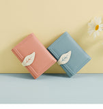 Fashion Folding Short Women's Creative Color Contrast Leaf Wallet